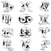 Sparking 12 Zodiac Signs Charm Beads Dangle Fit Copper Original Snake Bracelet Necklace Beads For Diy Jewelry Women Gift