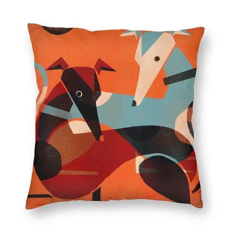 Nordic Style Greyhound Throw Pillow Case Home Decorative Custom Square Whippet Sihthound Dog Cushion Cover 45x45 Pillowcover