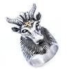 Festival Animal Series Ring Stainless Five-Pointed Star Ram Shape Men'S And Women'S Titanium Steel Retro Ring