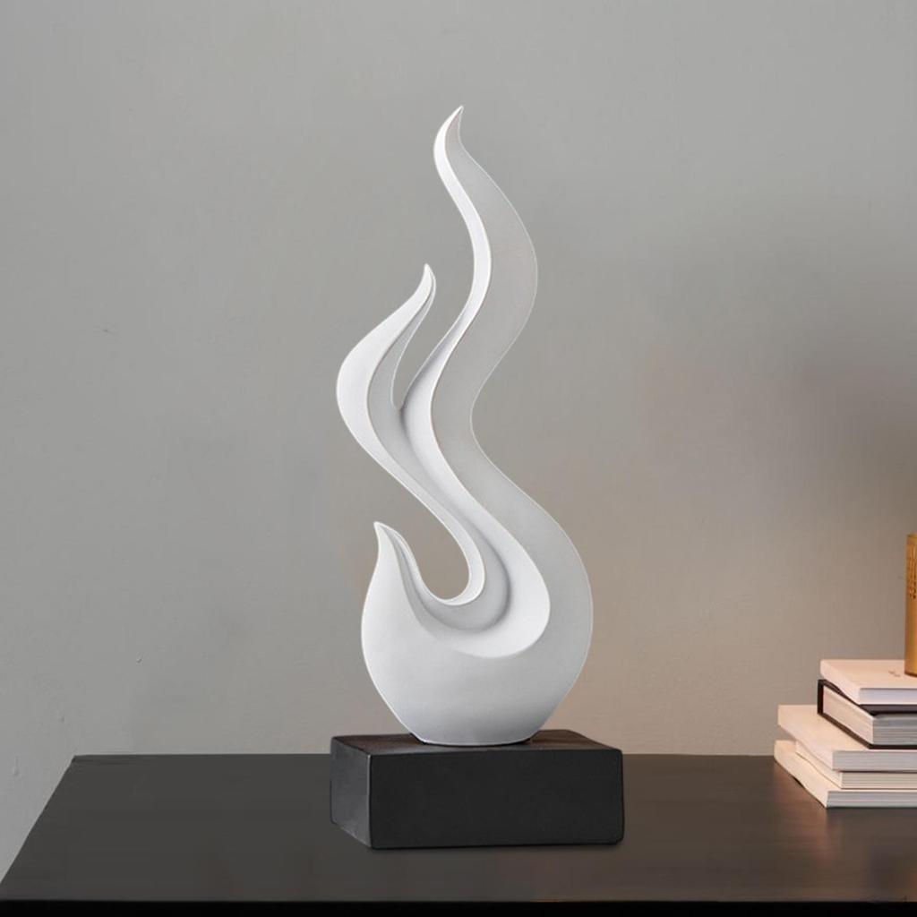 Flame Design Resin Figurine for Desktop Display, Unique Art Piece Home