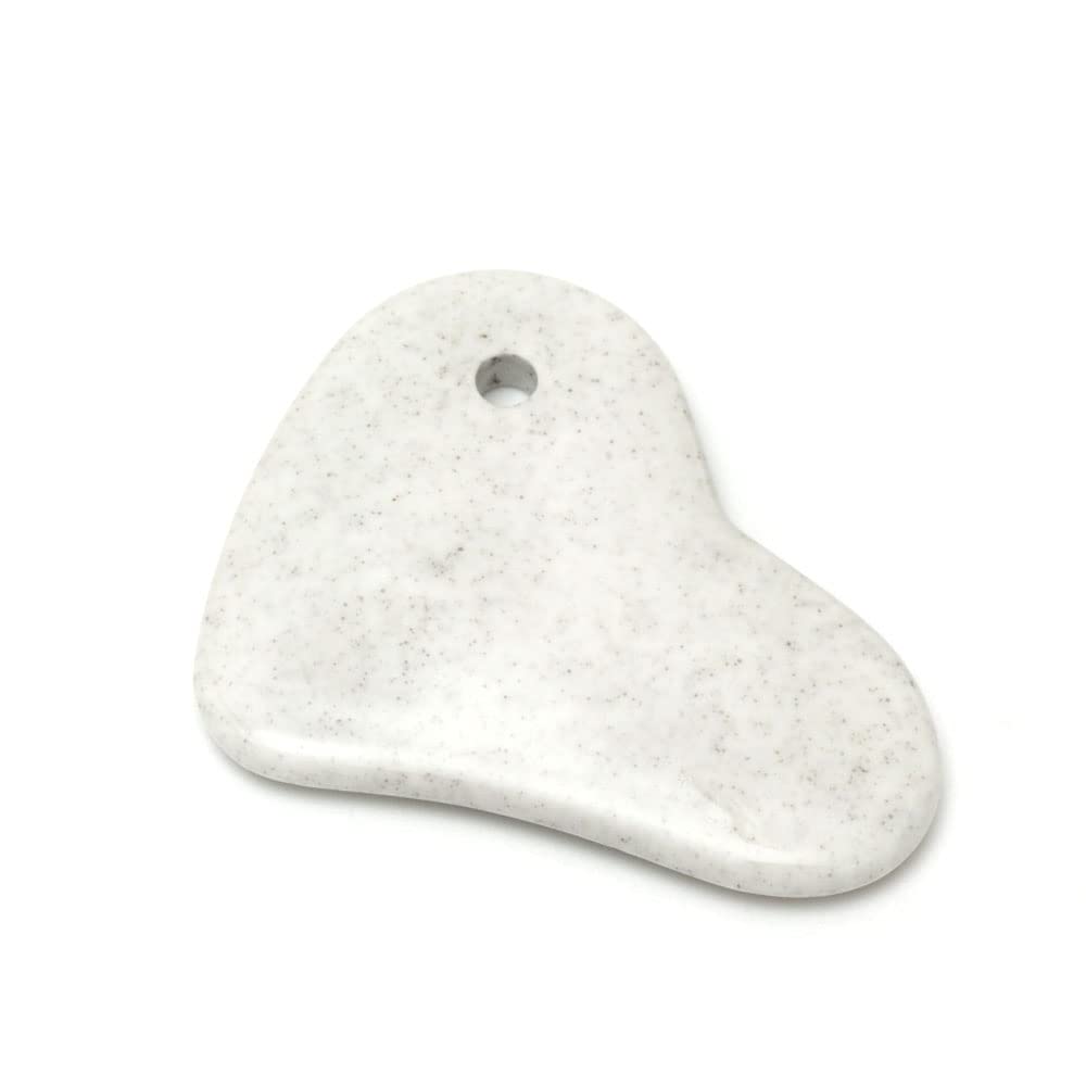 Beitou Stone Gua Sha Plate, Taiwanese, for Massage and Lymphatic Drainage (Heart Shape)