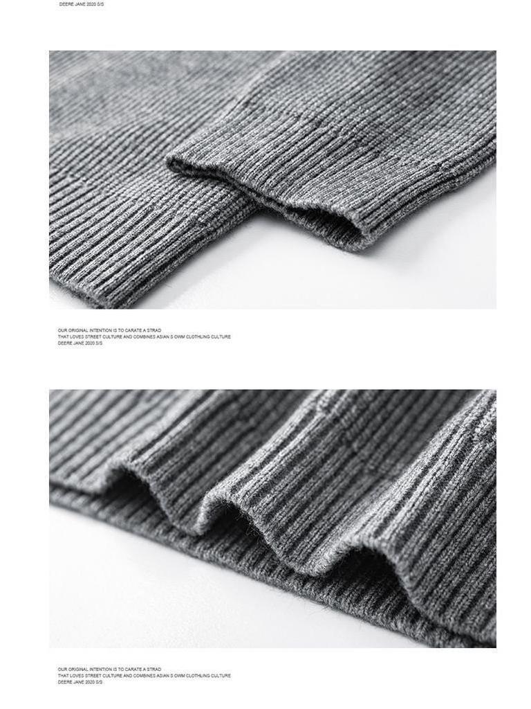 Men's Retro Loose-Fit Knitted Hoodie Sweater - Solid Color, Casual & Trendy for Autumn/Winter