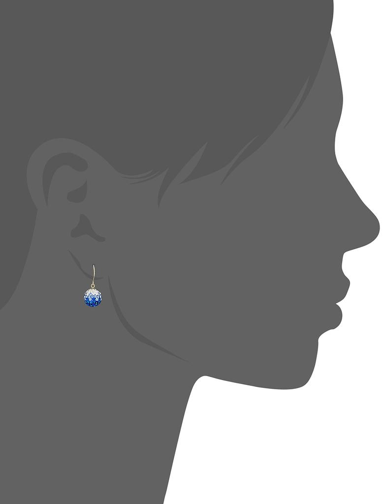 Estelle Rhinestone 10K Yellow Gold Earrings (Blue)
