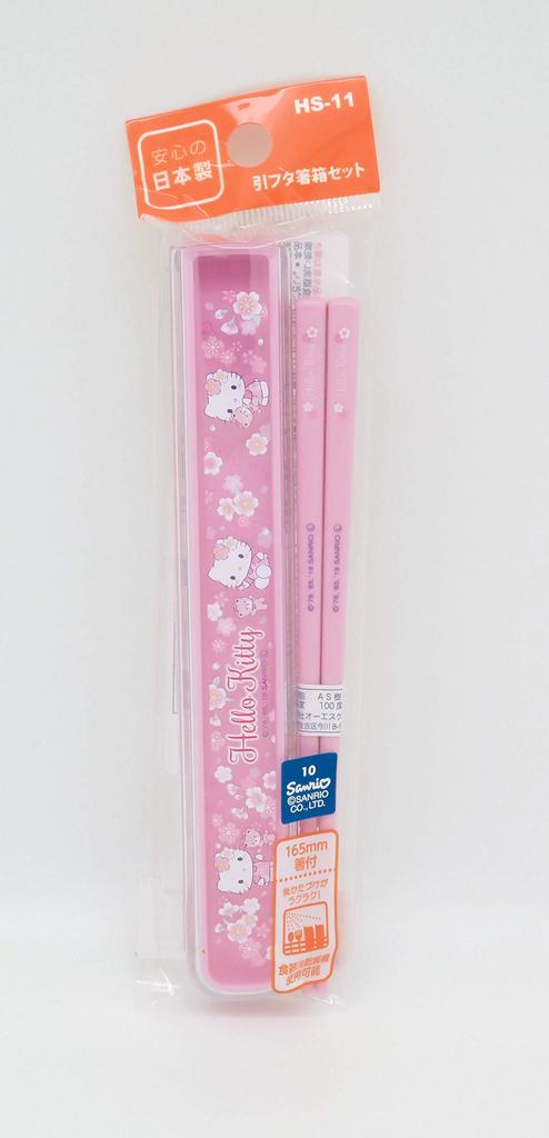 OSK Chopstick Box Set with Pull Hello Kitty Lid, Sakura, HS-11