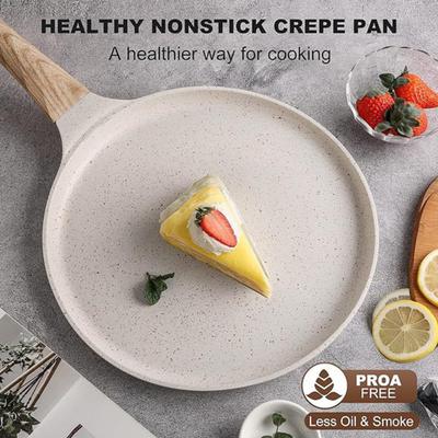 Granite Tortilla Pan Non-Stick Frying Pan for Pancakes Dumplings High Temperature Resistant Skillet Flat Pan with Handle