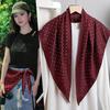 Retro American printed triangle scarf women's versatile atmosphere decorative headscarf multi-functional fart curtain neck scarf silk scarf