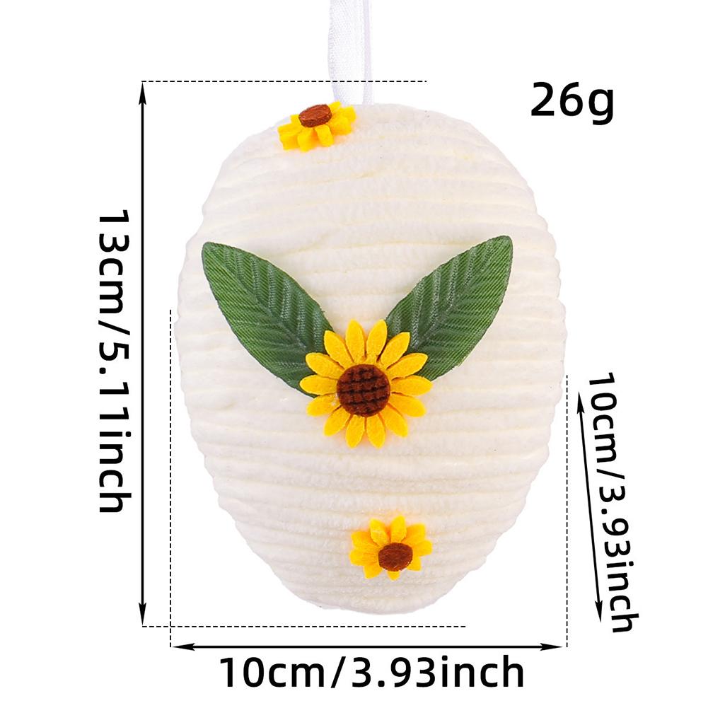 Silver Easter Egg Ornaments Hanging Ornament Set Diy Crochet Sunflower Easter Eggs Holiday Pendent Reflective Glass Disco Ball