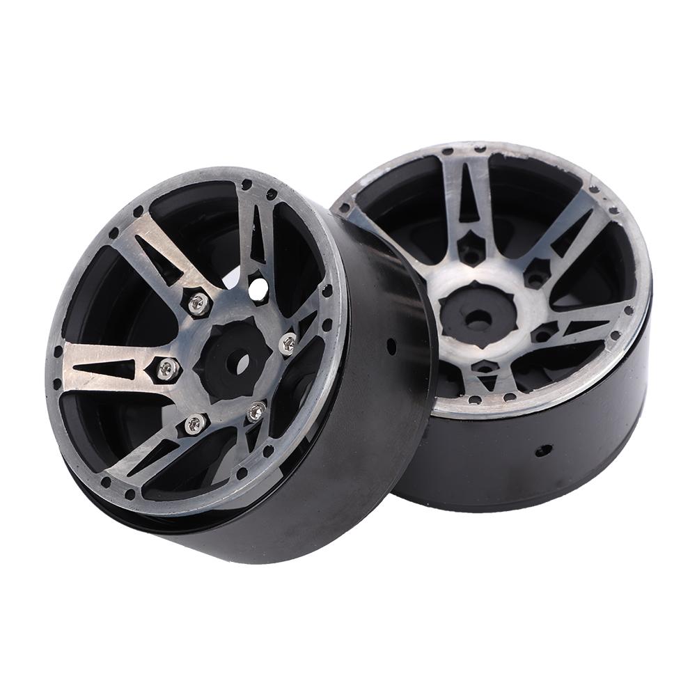 4Pcs 5.2CM Quality Metal Car Model Wheel Rims Hub High Strength for 1Celsius10 RC (black)