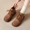 2025 Autumn and Winter Martin Boots Women's British Style New Versatile Matte Leather Retro Lace-up Thick-soled Casual Brown Short Boots