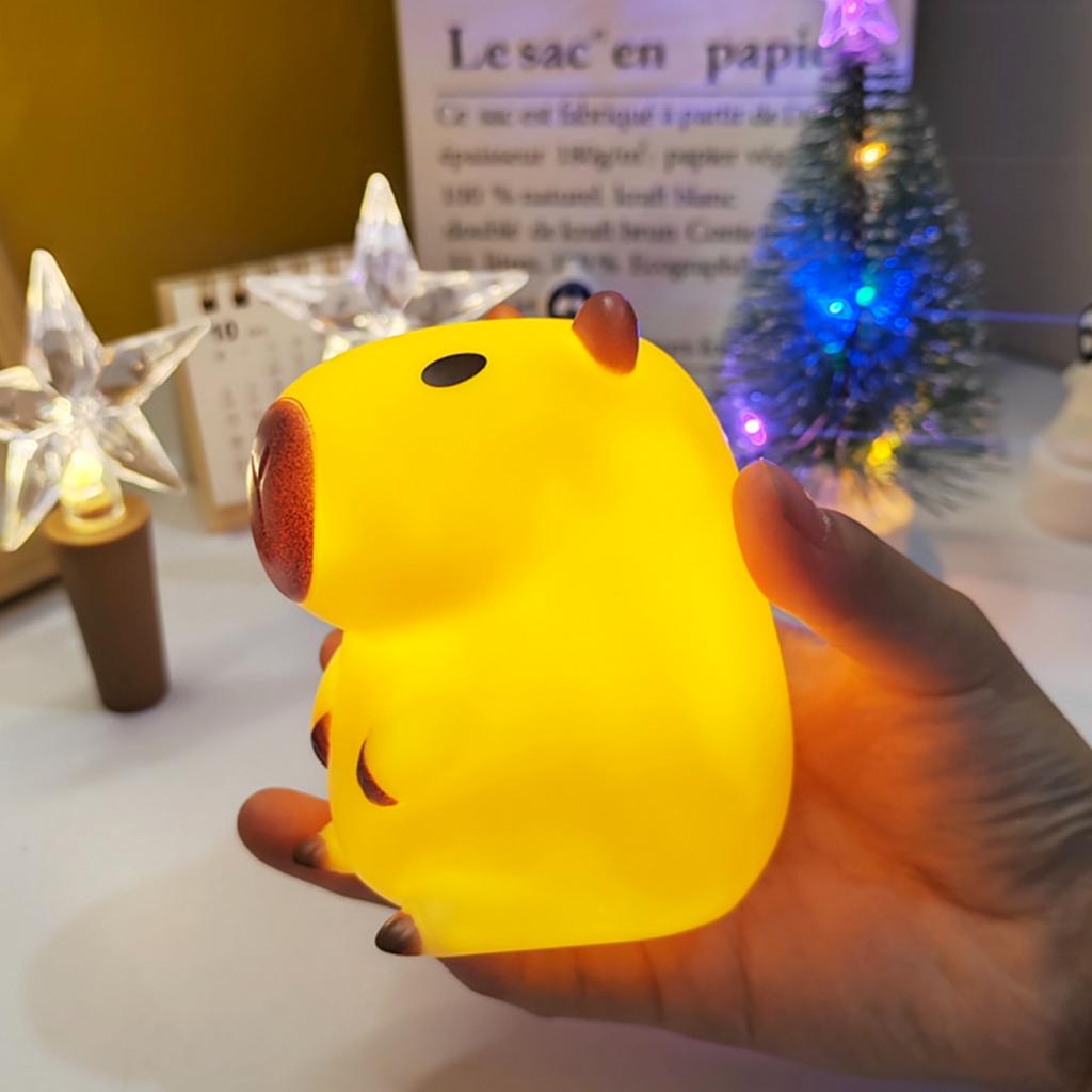 Cute Pet Capybara Night Light Cute Cartoon Living Room Light Cute Night Light Light Dimming LED Capybara Office Desk Pat Light