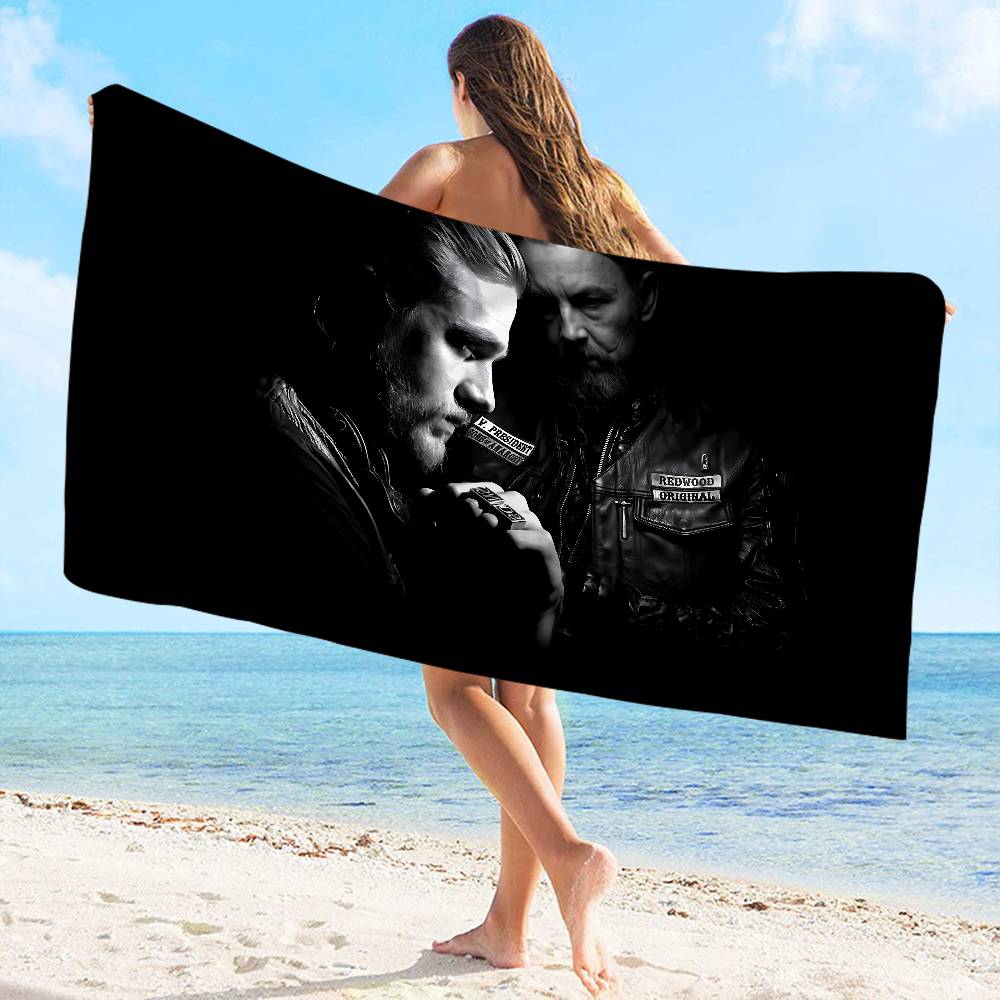Sons Of Anarchy TV Microfiber Printed Beach Towel Mountain Climbing Yoga Beach Swimming Running Absorbent Soft Towel