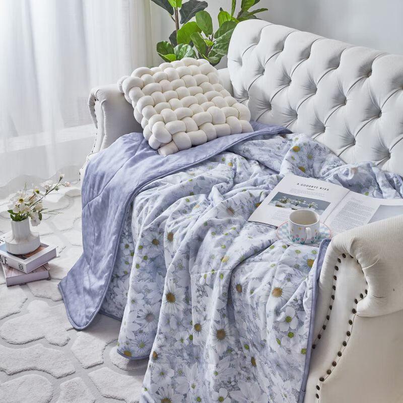 

Mengjie 100% Cotton Daisy Mint Antibacterial Summer Quilt