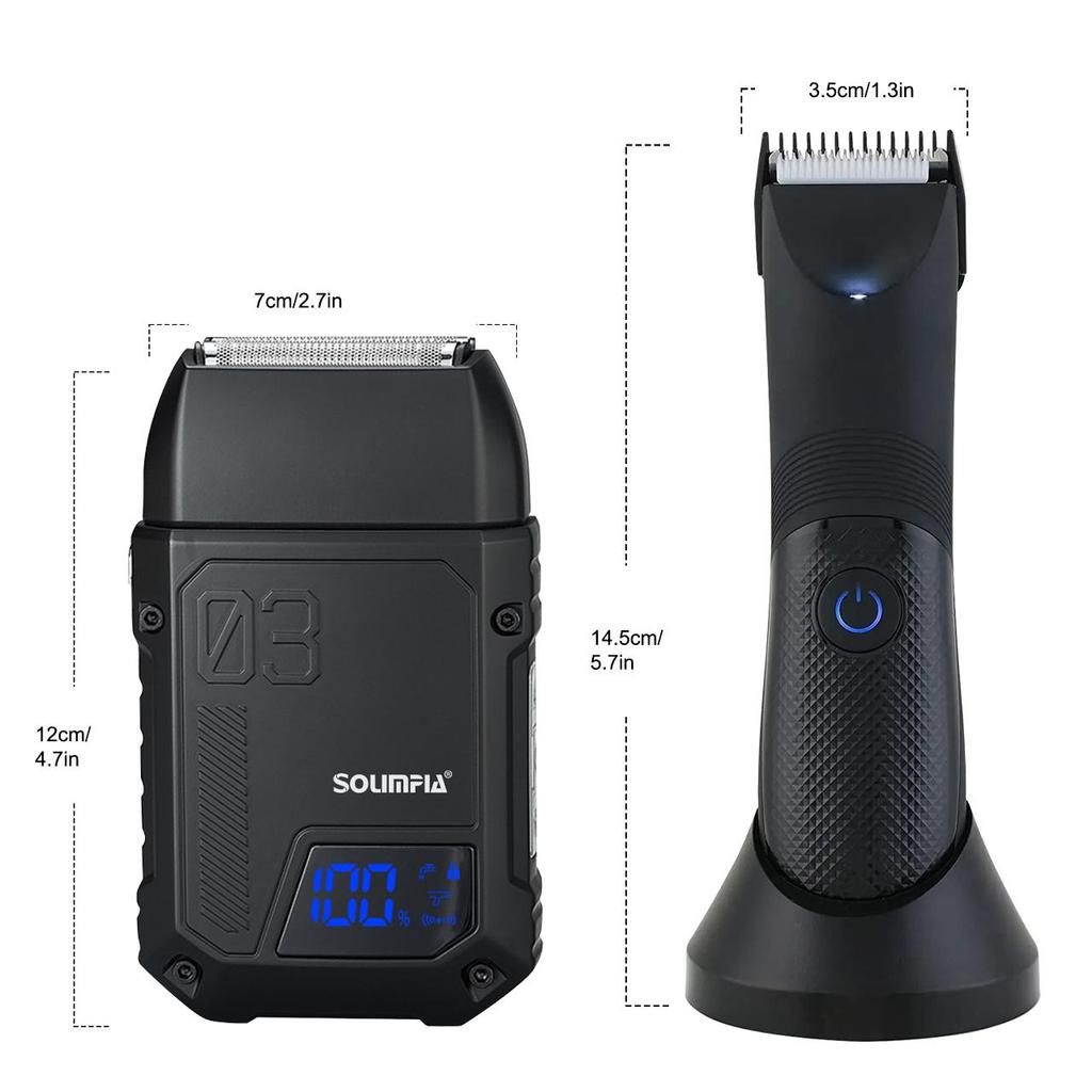 Erkekler için 2'si 1 arada vücut kılı kesme makinesi Tıraş makinesi Elektrikli tıraş makinesi Kablosuz kasık kılı kesme makinesi Toplu tıraş makineleri Su geçirmez şarj edilebilir