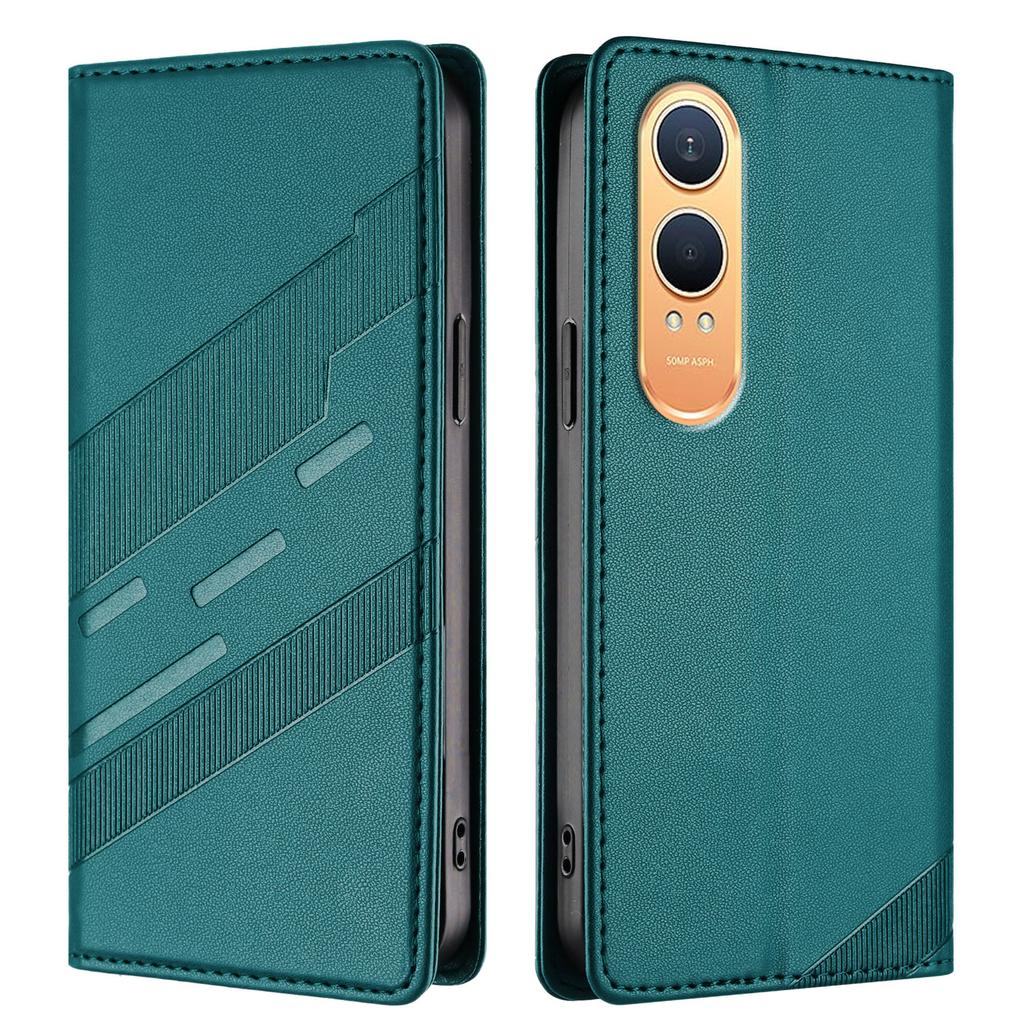 Für OnePlus Nord CE4 Lite 5G Handyhüllen Punk Style Geprägtes Wallet Ständer Lederhülle