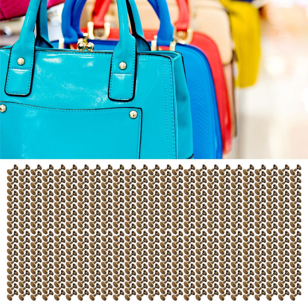 500 Sets Leather Rivets 8x8mm Electroplating Process High Hardness Iron   Double Sided Rivets for Hat Clothing