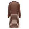 Ladies Fashion Casual Stripe  Loose Print Long Sleeve Long Cardigan Coat