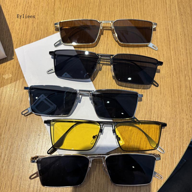 Vintage Slender Square Sunglasses For Men Women Retro Small Metal Frame Candy Colors Vintage Rectangle Glasses