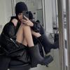 Fashion Bottes de Pluie de Luxe en Cuir Souple pour Femme, Bottines de Styliste, Imperméables, Confortables, à Plateforme