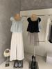 Guangzhou Thirteen - New Spring/Summer Puff Sleeve Bud-shaped Elastic Collar Bow Knot Blouse