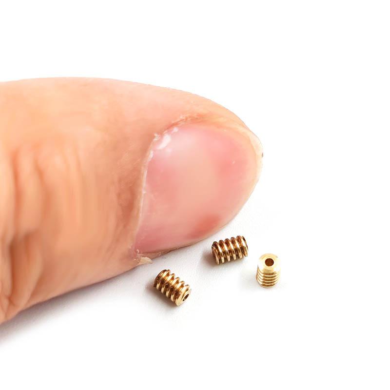 Micro Copper Worm Gear OD2.4mm Width 3.5mm Hole 0.98mm Wormwheel W2.4x3.5-1A 0.2M Pinion