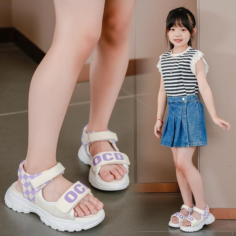 2025 Summer Girls' Sports Open-Toe Soft Sole Sandals for Students and Beach