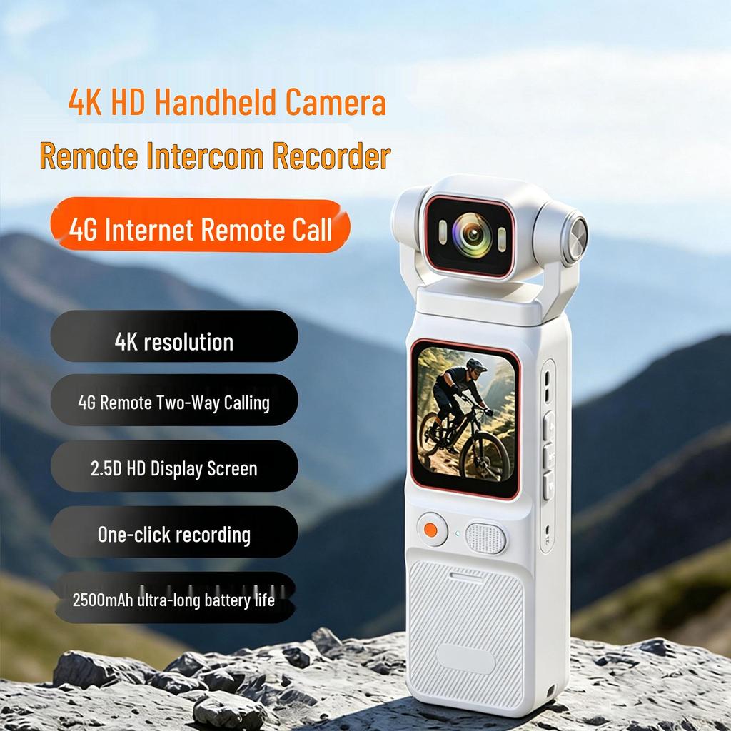 4K HD Portable Sports Camera with 4G, Handheld Screen & Rotating Lens – Ideal for Outdoor Recording