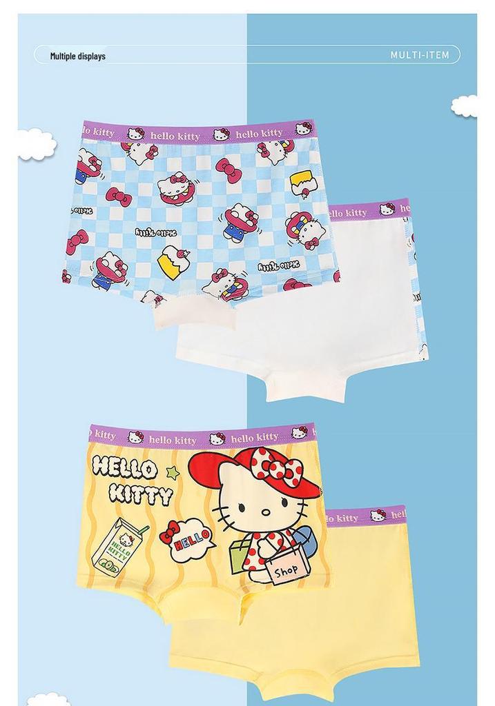 Class A Pure Cotton Girls' Cartoon Boxer Briefs - Breathable, Antibacterial Underwear for Small to Large Children