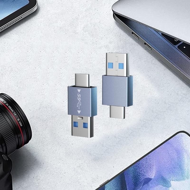 2 Stück tragbarer Typ-C-zu-USB-3.1-Konverter, Stecker auf Stecker, mit doppelter Funktionalität für Smartphones und Laptops
