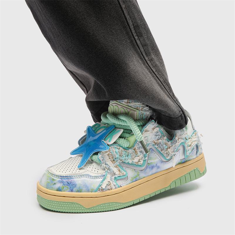 Moda Coreana Homens Mulheres Chunky Tênis Esportivos Sapatos Baixos Sapatos de Tornozelo Mocassins Atlético Casual Moda Estrela Estudantes Sapatos de Bordado Sapatos Esportivos