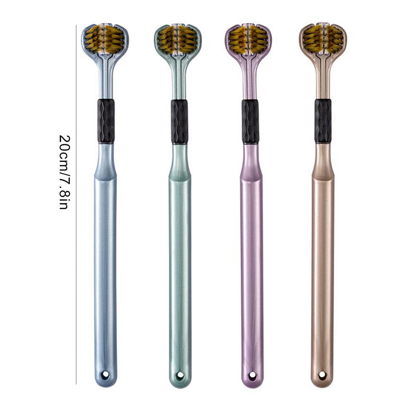 3-Sided Toothbrush Ergonomic Handle Soft Bristles Toothbrush Gentle Non-slip Sensory Manual Toothbrushes Cleaning Tooth Brushes