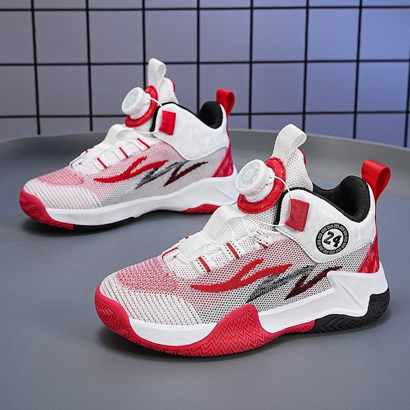 Children's Sports Shoes 2025 Spring and Autumn Boys' Shoes Primary School Students Mesh Breathable Basketball Shoes Fujian Students Actual Combat