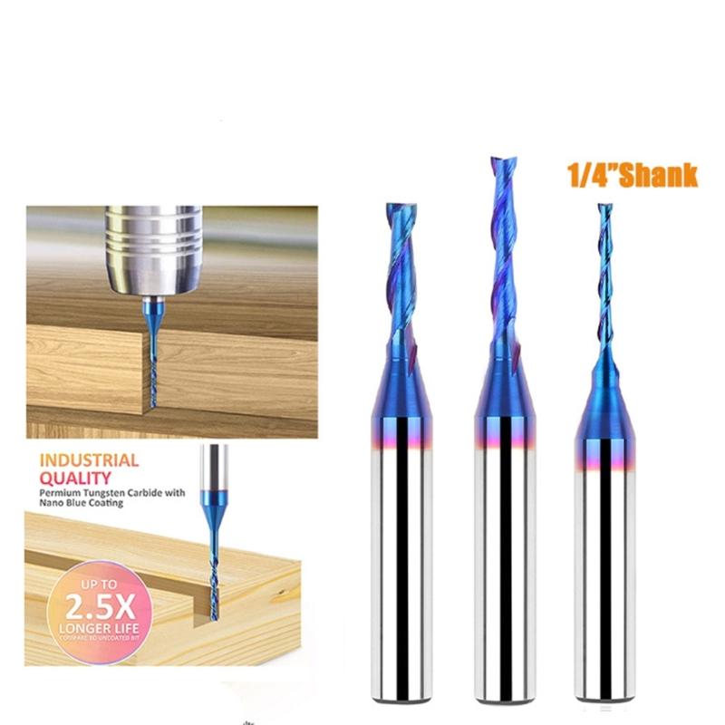 Hochleistungs-Gravierfräser-Bit-Set mit verschiedenen Profilen, 1/4-Zoll-Schaft für Holz, Kunststoff, Verbundwerkstoffe