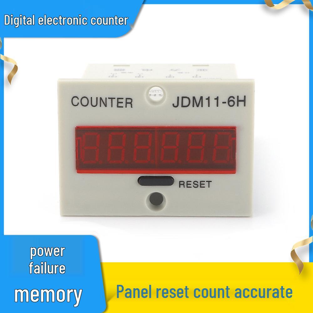 

JDM11 Digital 6-Digit Punch Press Jogging Counter 6-Digit Switch No Voltage 220V