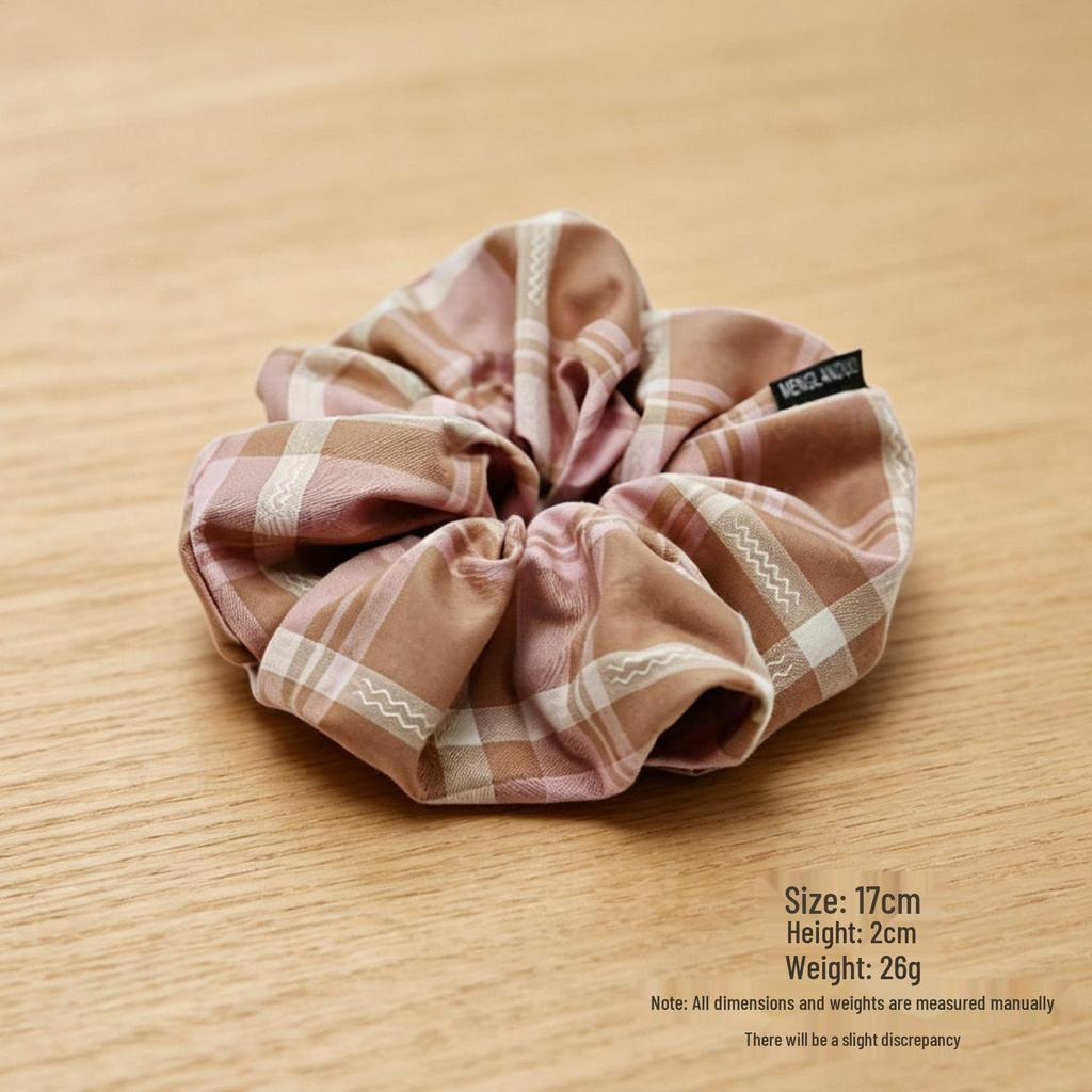 Plaid Hair Tie for Autumn/Winter - Gentle on Hair, Perfect for Buns & Ponytails