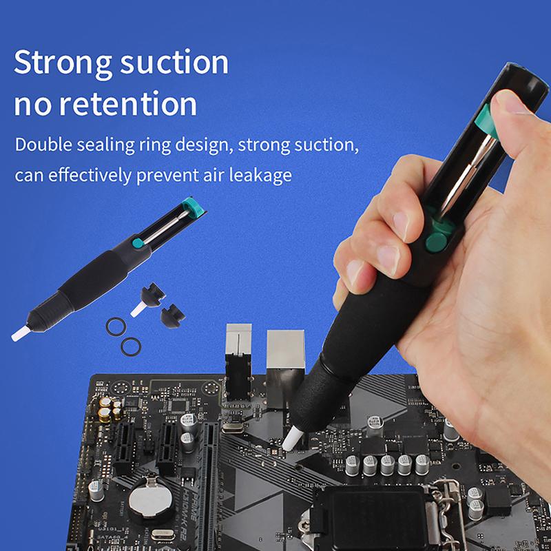 Dp-366D Dual-Ring Non-Slip Handle Solder Sucker Powerful Solder Pump Soldering Sucker Pen Hand Welding Tools