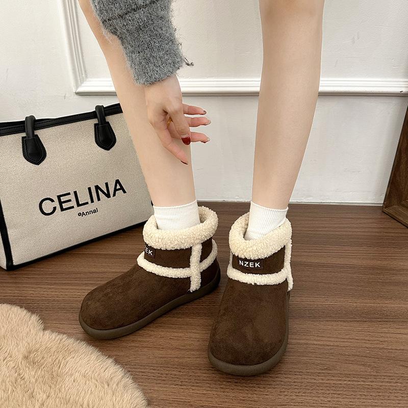 Bottes d'hiver chaudes pour femme, grande taille, semelle souple, rehaussantes, doublure en peluche, antidérapantes, résistantes à l'usure, pour sports d'extérieur, en coton
