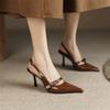 Fashion 2025 Fashion Ladies Shoes Buckle Strap Women's High Heels New Best Seller Office and Career Hot Sale Retro Closed Toe Sandals