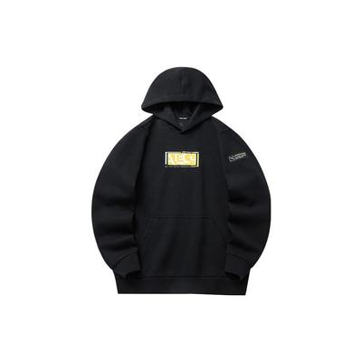 Anta Training Series Lettered Hooded Pullover Long Sleeve Sweatshirt Men Sweatshirt Black 152217738-3
