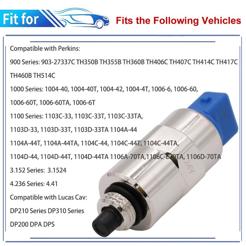 12V 24V Fuel Stop Solenoid Valve 7185-900G 9185-900G for Delphi Lucas Cav Fuel Cut-off, Injection System 26420469 716/30255
