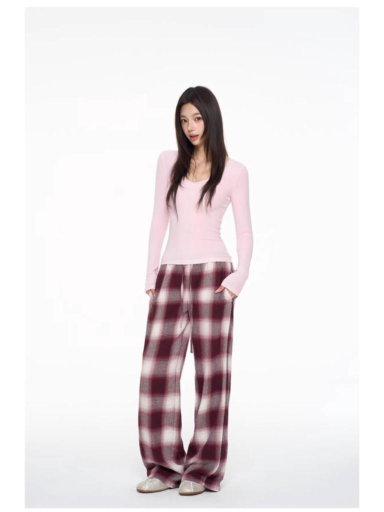 Women's V-Neck Lyocell Long-Sleeve Slim-Fit Top - Spring/Autumn Versatile Layered Design