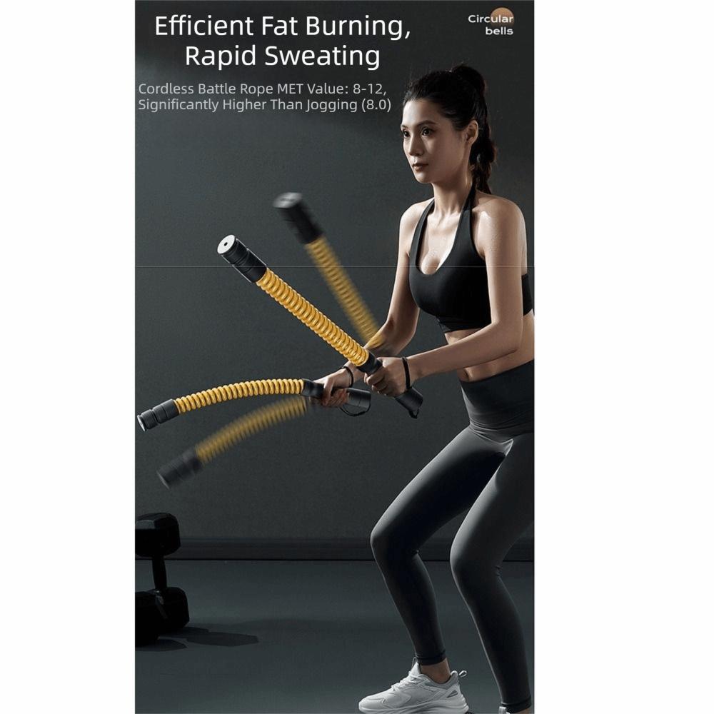 2 Pcs Non-Slip Handle Cordless Battle Rope Adjustable Resistance Power Training Rod Arm Strength