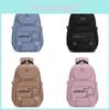 Oxford Cloth School Backpack For Middle School Students Withsimple Solid Color Letter Star Print