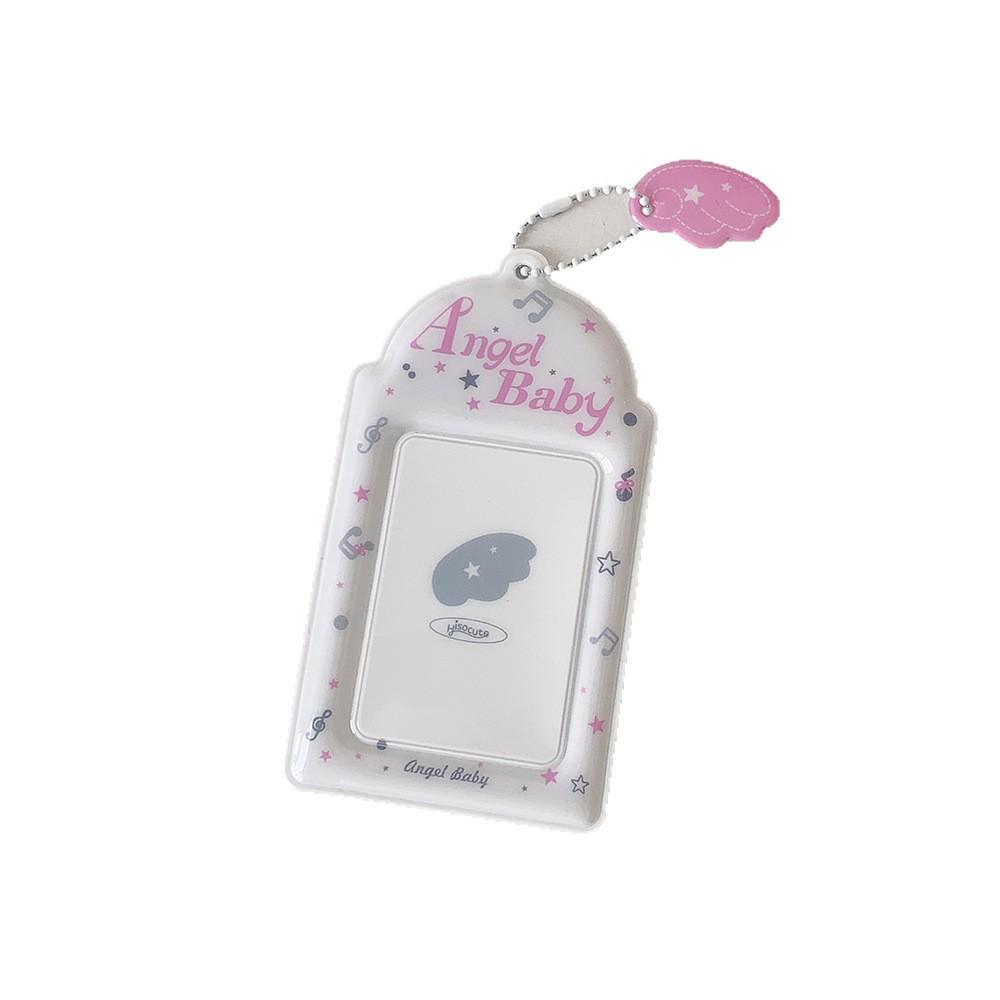 Korean Style Musical Notes Wings Card & Photocard Storage Sleeve with Anti-Lost Pendant