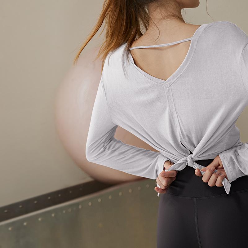 Women's Loose-Fit Long Sleeve Sport Top for Running & Pilates