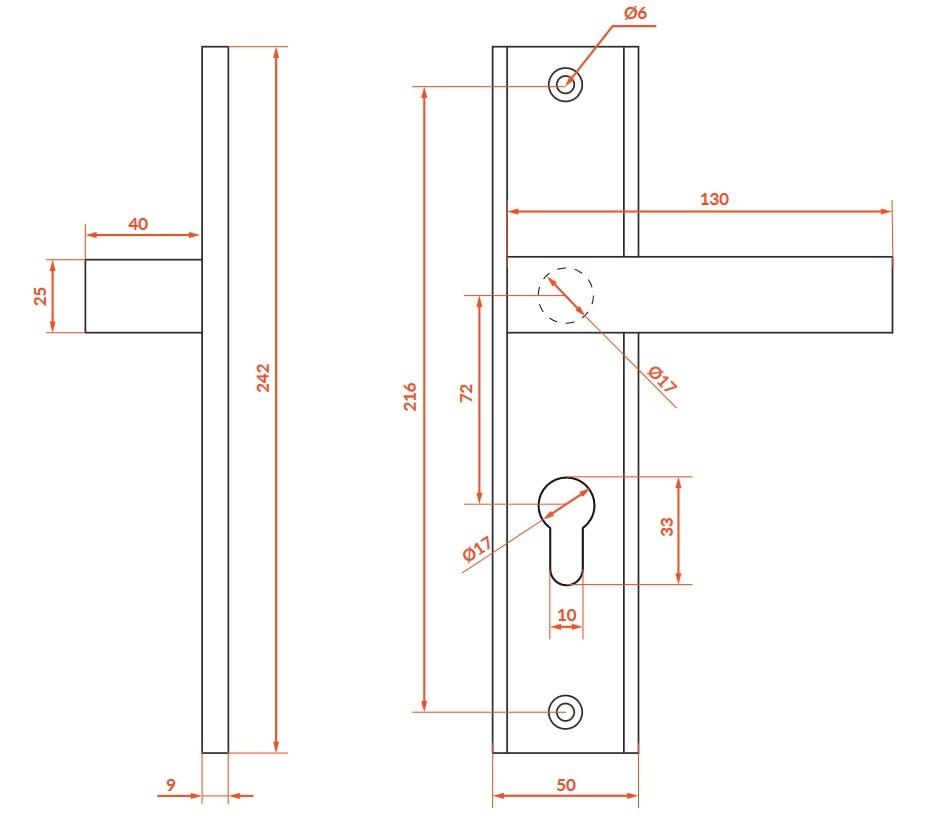 Klamka Zewnętrzna Do Drzwi Floko Czarna Aluminiowa Wkładka 72Mm Nowoczesna