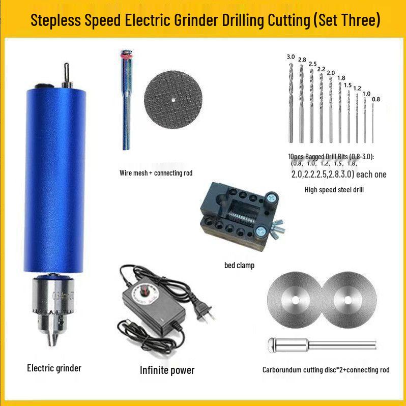 Compact Electric Handheld Grinder: Portable Plug-in Tool for Cutting, Wood Carving, Polishing, and Drilling.