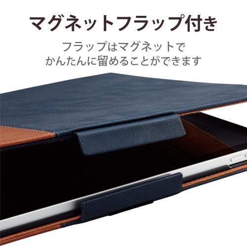 ELECOM iPad 10.9 10th Generation (2022) Case Cover Flap Case Free Angle Soft Leather Material Navy TB-A22RPLFDTNV