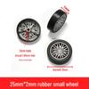 25x2mm Black Rubber Wheel Toy Car Axle Set for Model Assembly