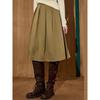 Coolhut Japanese Style High-Waisted Versatile Casual Pleated A-Line Slimming Loose Elegant 2025 Winter Skirt