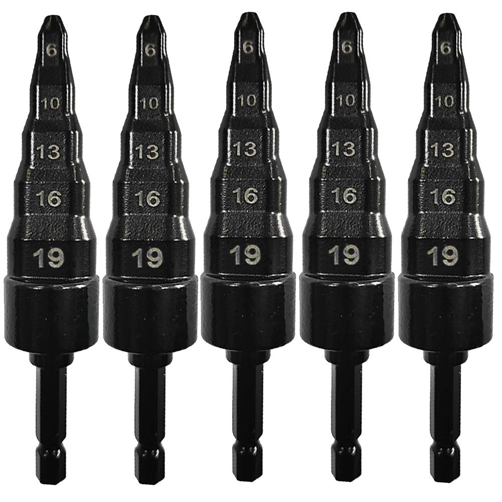 5 In 1 Air Conditioner Copper Pipe Expander Swaging Drill Bit Set Swage Tube Expander Soft Copper Tubing Tools or HVAC Repair